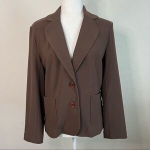 Boston Proper Brown Stretchy Button Jacket Blazer 10 Petite